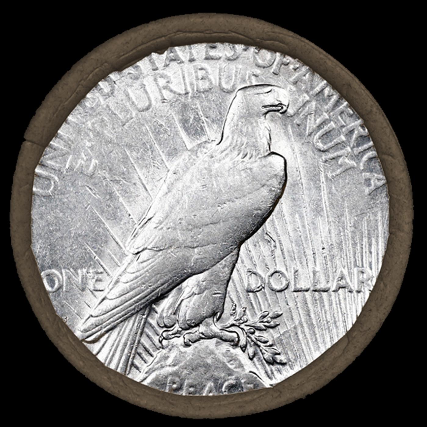 YI- 20 Coin SEARS Peace Silver $1 Roll Circ Mystery 'S' Rev/'P' Rev Ends