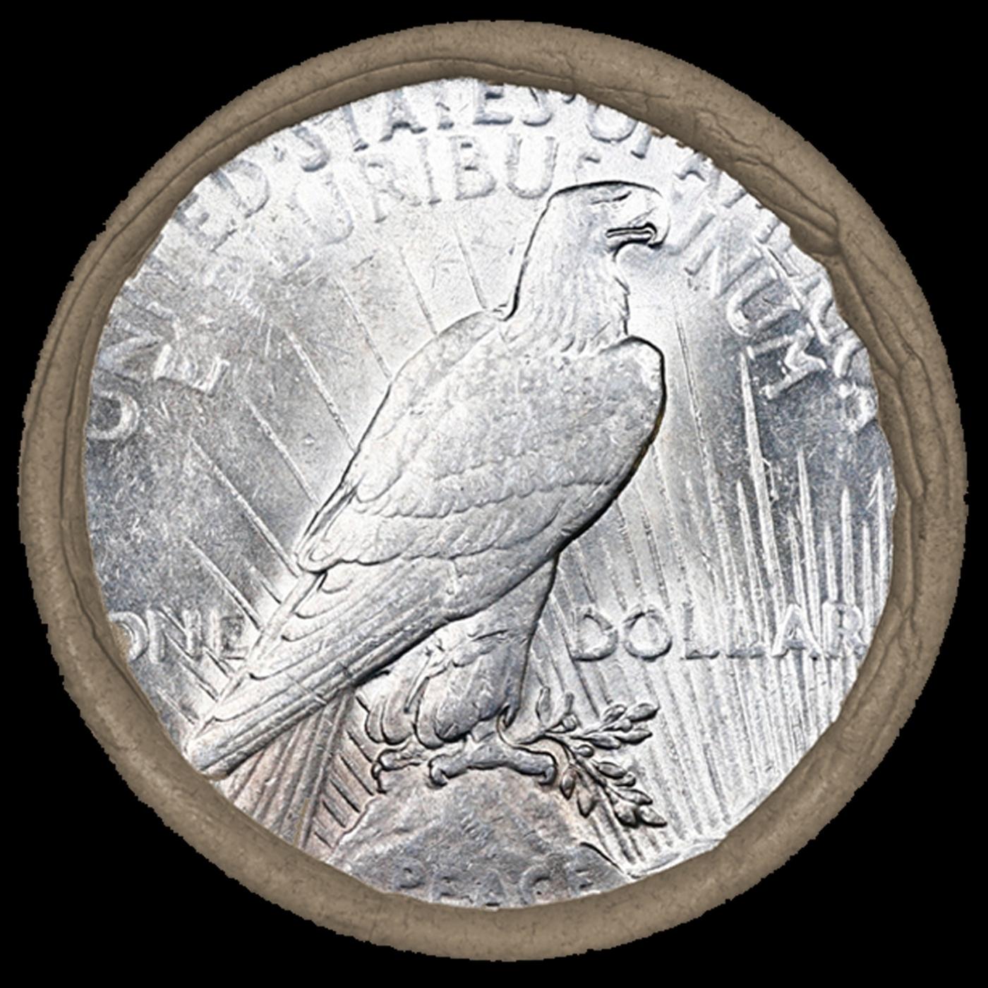 YI- 20 Coin SEARS Peace Silver $1 Roll Circ Mystery 'S' Rev/'P' Rev Ends
