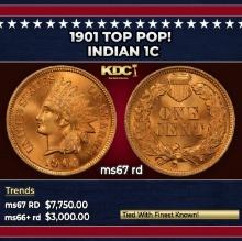 1901 Indian Cent TOP POP! 1c ms67 rd SEGS