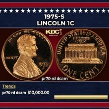 1975-s Proof Lincoln Cent 1c pr70 rd dcam SEGS