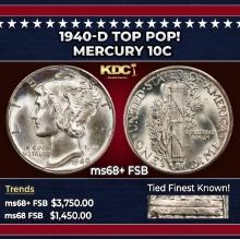 1940-d Mercury Dime TOP POP! 10c ms68+ FSB SEGS
