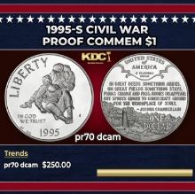 1995-S Civil War Proof Modern Commem Dollar $1 pr70 dcam SEGS