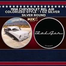 1956 Chevrolet Bel Air Colorized Style - 1 oz Silver Round Round