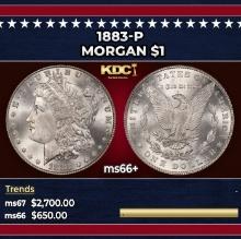 1883-p Morgan Dollar $1 ms66+ SEGS