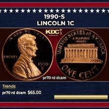 1990-s Proof Lincoln Cent 1c pr70 rd dcam SEGS