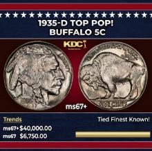 1935-d Buffalo Nickel TOP POP! 5c ms67+ SEGS