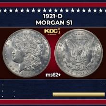 1921-d Morgan Dollar $1 Grades ms62+