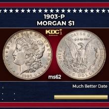 1903-p Morgan Dollar $1 Grades ms62