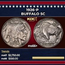 1926-p Buffalo Nickel 5c ms66+ SEGS