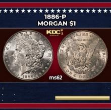 1886-p Morgan Dollar $1 Grades ms62