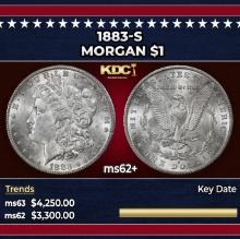 1883-s Morgan Dollar $1 ms62+ USCG
