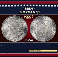 1885-p Morgan Dollar $1 Grades ms64+