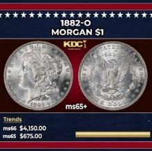 1882-o Morgan Dollar $1 ms65+ SEGS