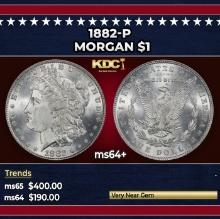 1882-p Morgan Dollar $1 Grades ms64+