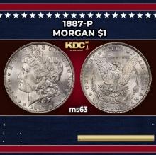 1887-p Morgan Dollar $1 Grades ms63