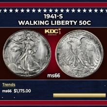 1941-s Walking Liberty Half Dollar 50c ms66 SEGS