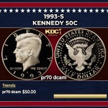 1993-s Proof Kennedy Half Dollar 50c pr70 dcam SEGS