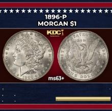 1896-p Morgan Dollar $1 Grades ms63+