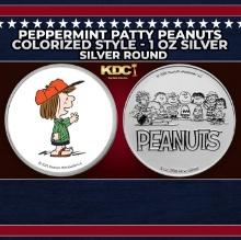 Peppermint Patty Peanuts Colorized Style - 1 oz Silver Round Round