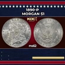 1890-p Morgan Dollar $1 Grades ms62