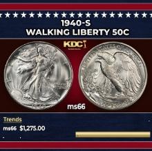 1940-s Walking Liberty Half Dollar 50c ms66 SEGS