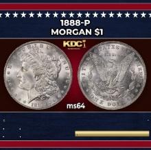 1888-p Morgan Dollar $1 Grades ms64