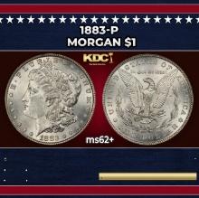 1883-p Morgan Dollar $1 Grades ms62+