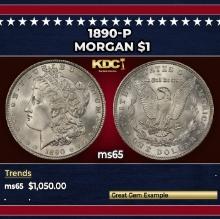 1890-p Morgan Dollar $1 ms65 SEGS
