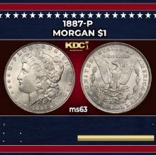 1887-p Morgan Dollar $1 Grades ms63