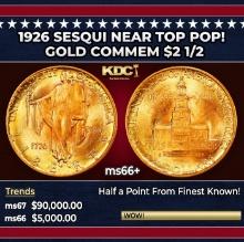 1926 Sesqui Gold Commem Near Top Pop! $2 1/2 ms66+ SEGS