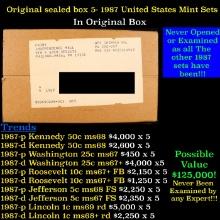 Original sealed box 5- 1987 United States Mint Sets