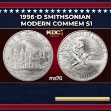 1996-d Smithsonian Modern Commem Dollar $1 ms70 SEGS