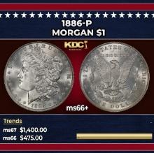 1886-p Morgan Dollar $1 ms66+ SEGS