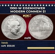 1990-w Eisenhower Modern Commem Dollar $1 ms70 SEGS