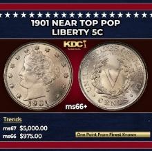 1901 Liberty Nickel Near Top Pop 5c ms66+ SEGS