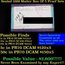 Original sealed box 5- 1989 United States Mint Proof Sets