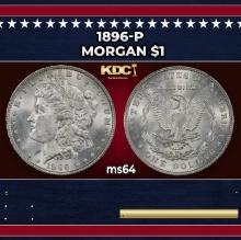 1896-p Morgan Dollar $1 Grades ms64