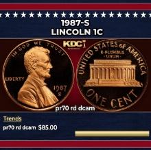 1987-s Proof Lincoln Cent 1c pr70 rd dcam SEGS