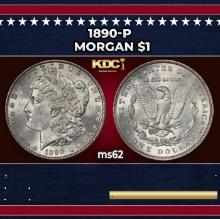 1890-p Morgan Dollar $1 Grades ms62