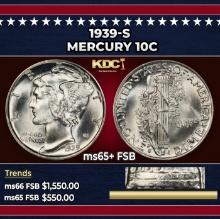 1939-s Mercury Dime 10c ms65+ FSB SEGS