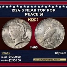 1924-s Peace Dollar Near Top Pop $1 ms65 SEGS