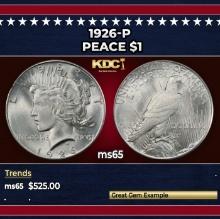 1926-p Peace Dollar $1 Grades ms65
