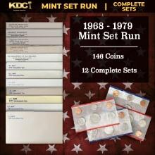1968-1979 Mint Set Run 146 Coins 12 Complete Sets
