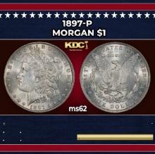 1897-p Morgan Dollar $1 Grades ms62
