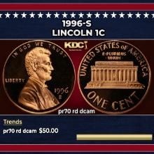 1996-s Proof Lincoln Cent 1c pr70 rd dcam SEGS