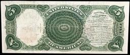 1907 $5 Large Size Legal Tender Note "WoodChopper" Grades Select AU Signatures Speelman/White