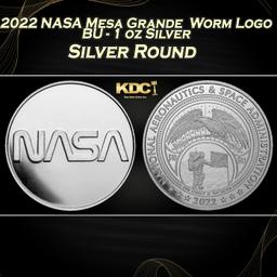 2022 NASA Mesa Grande  Worm Logo BU - 1 oz Silver Round Round