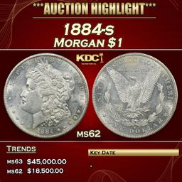 1884-s Morgan Dollar $1 ms62 USCG