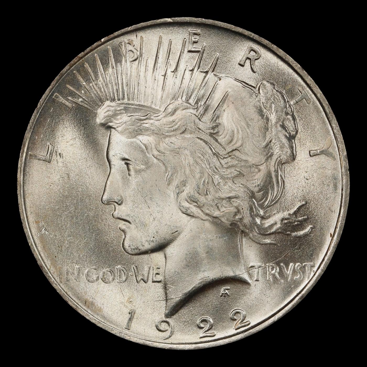 1922-p Peace Dollar $1 Grades ms65+