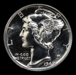 1942 Proof Mercury Dime TOP POP! 10c pr69 SEGS